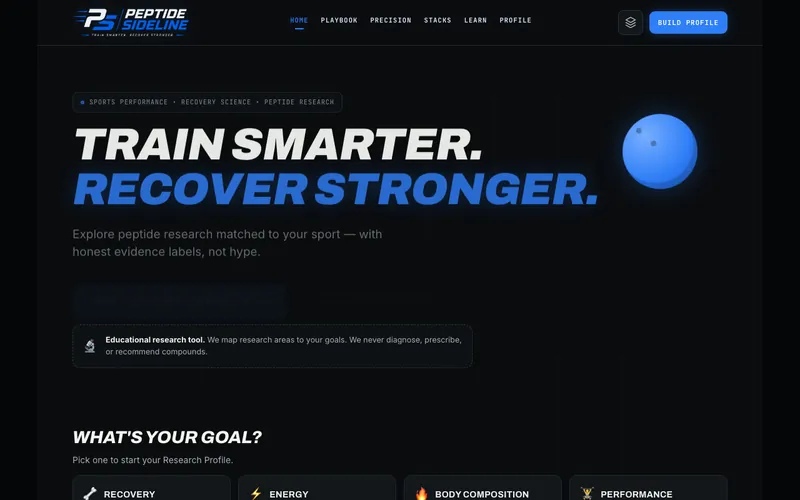 Peptide Sideline — Train Smarter. Recover Stronger.